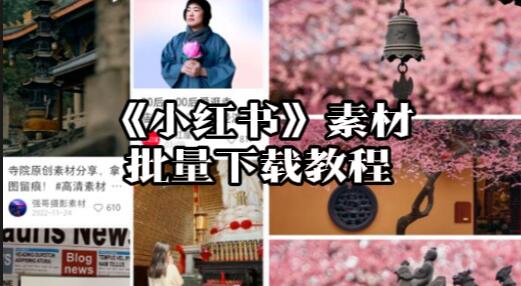 【116】《小红书》素材批量下载保存教程保存》[吾爱神器]
