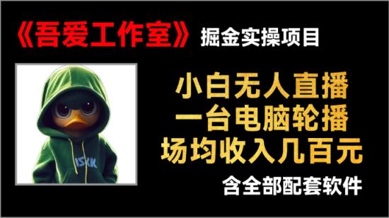 小白无人直播一台电脑轮播场均几百元收入（含全套配套软件）