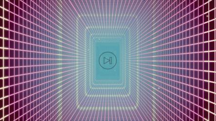 Retro rectangular 3D tunnel of pink neon lights[4K]