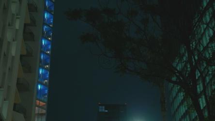 漫步在建筑物之间仰望夜晚[免费商用]