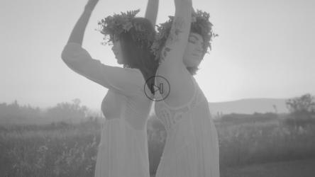 妇女们戴着花圈在黑白相间的平原上跳舞[免费商用]