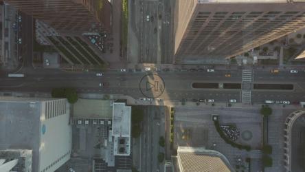 洛杉矶市中心交通量低，空中交通[4K]