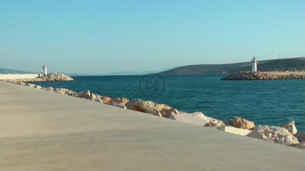 无衫男子在码头上热身[]