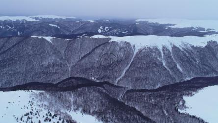 植被茂盛的冬季山脉[4K]