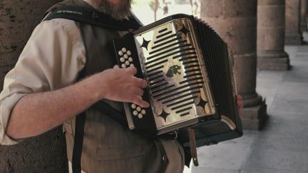 胡子手风琴手演奏手风琴[免费商用]