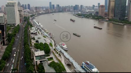 河流交通与上海城市景观[4K]