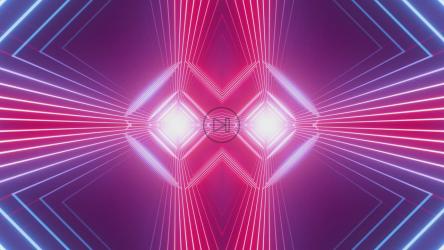 粉红色和蓝色霓虹灯矩形隧道[4K]