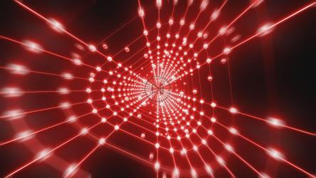 线条和圆点发光的紫色隧道[4K]