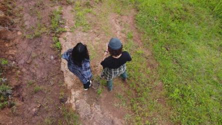 男孩和女孩在大自然中的户外自拍[4K免费商用]