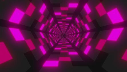 带墙的未来主义六边形隧道[4K]