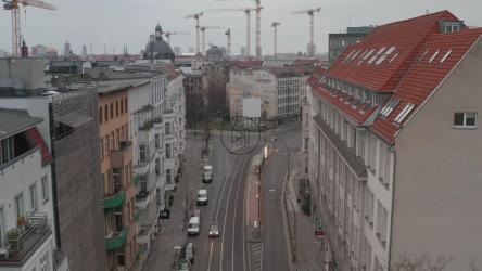 柏林与在建建筑的航拍[4K]