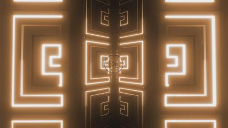 几何形状的霓虹灯隧道[4K]