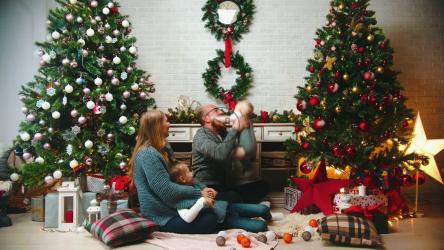 圣诞节期间住在一起的小家庭[4K]