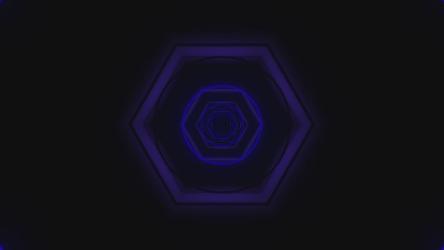 光的圆形和六边形的3D隧道[4K]