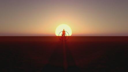 站在落日前的商人[]