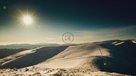 冬天从山上看到的日落[4K]