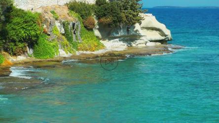 海滩旅游景观，静态拍摄[]