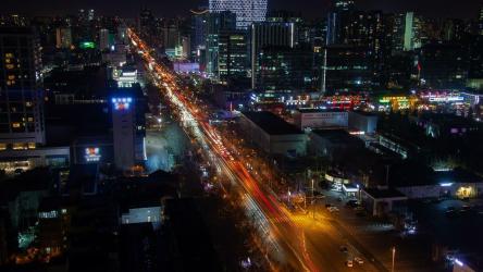 北京夜间空中城市景观[4K]