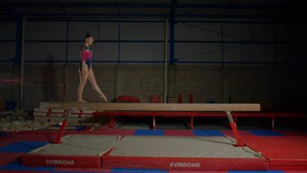 技艺高超的年轻体操运动员表演高难度杂技[免费商用]