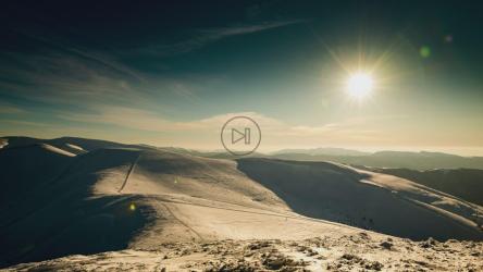 雪山上的日落，时间流逝[4K]