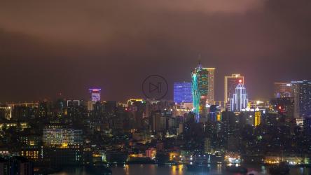 Macau Peninsula cityscape at night[4K]