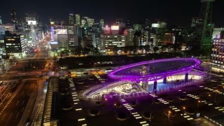 名古屋椭圆形交通路口夜间[4K]