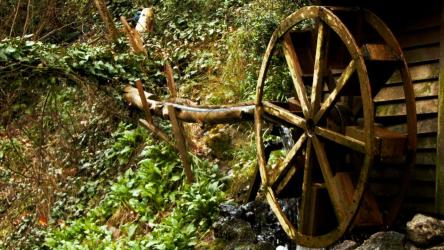 Wooden water mill in the forest[4K]