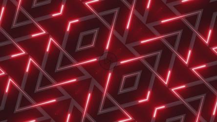 带有红色三角形灯光的三维移动曲面[4K]