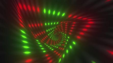 霓虹灯的彩色三角隧道[4K]