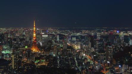 东京夜景，航拍[]