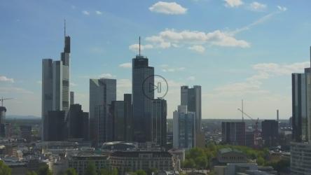 美因河畔法兰克福天际线，航拍[]
