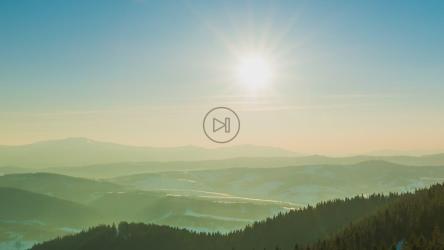 Winter landscape at sunset[4K]