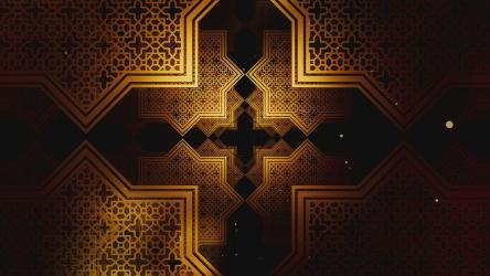 伊斯兰图案旋转中的金色斋月Kareem[4K]