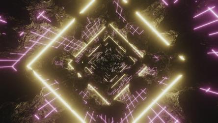 来自80年代的赛博朋克风格隧道；s[]