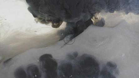 Cloud of black and white ink slowly moving in water[免费商用]