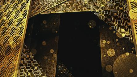 Abstract golden shapes, 3D animation[4K]