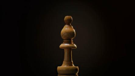 Chess bishop rotating slowly on a dark background[免费商用]