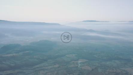 雾蒙蒙的独角鲸景观空中之旅[免费商用]