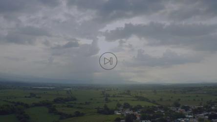 村庄附近雾蒙蒙的绿色田野[免费商用]