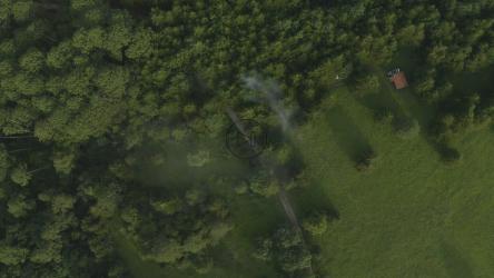 Meadow in the middle of a forest seen from above[4K免费商用]