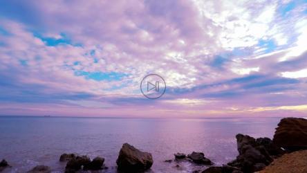 海洋上的粉红色天空[4K]