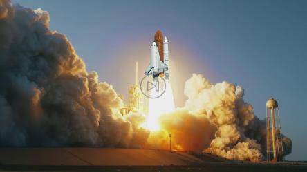 航天飞机从地球起飞，向大气层发射[]