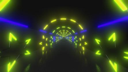 Hallway with arches and walls with light stars[4K]