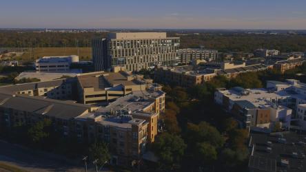 Aerial panorama of a residential area in a city[免费商用]