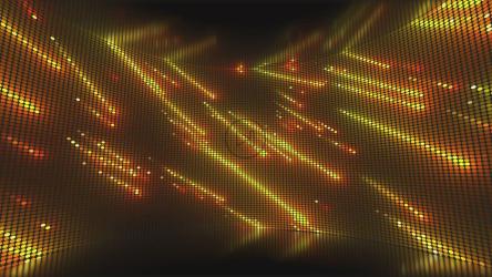 Curved screen showing a shower of yellow lights[4K]