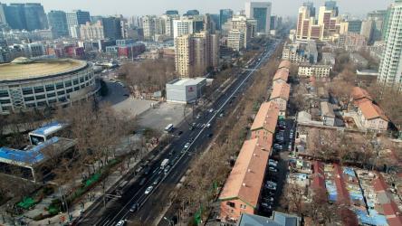 白天交通繁忙的北京城市景观[4K]