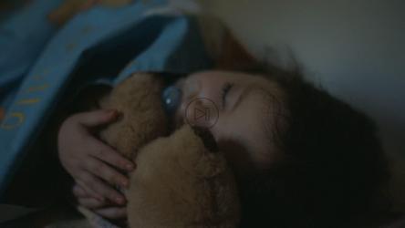 Little girl sleeps hugging her teddy bear[]