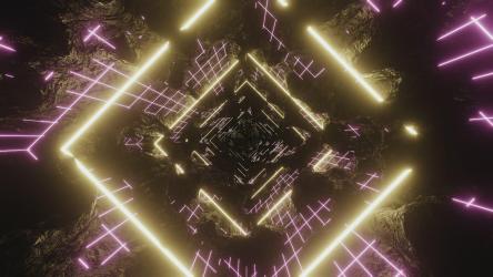 赛博朋克网格抽象隧道[]