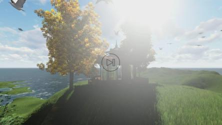 海边草地上的日本房子[]