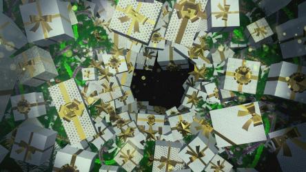 圣诞树和礼物，3D隧道[4K]